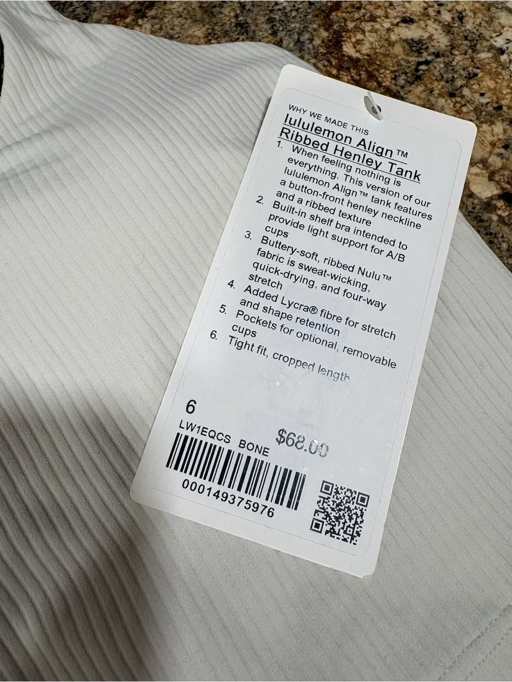 lululemon athletica White Ribbed Scoop Neck Bodysuit